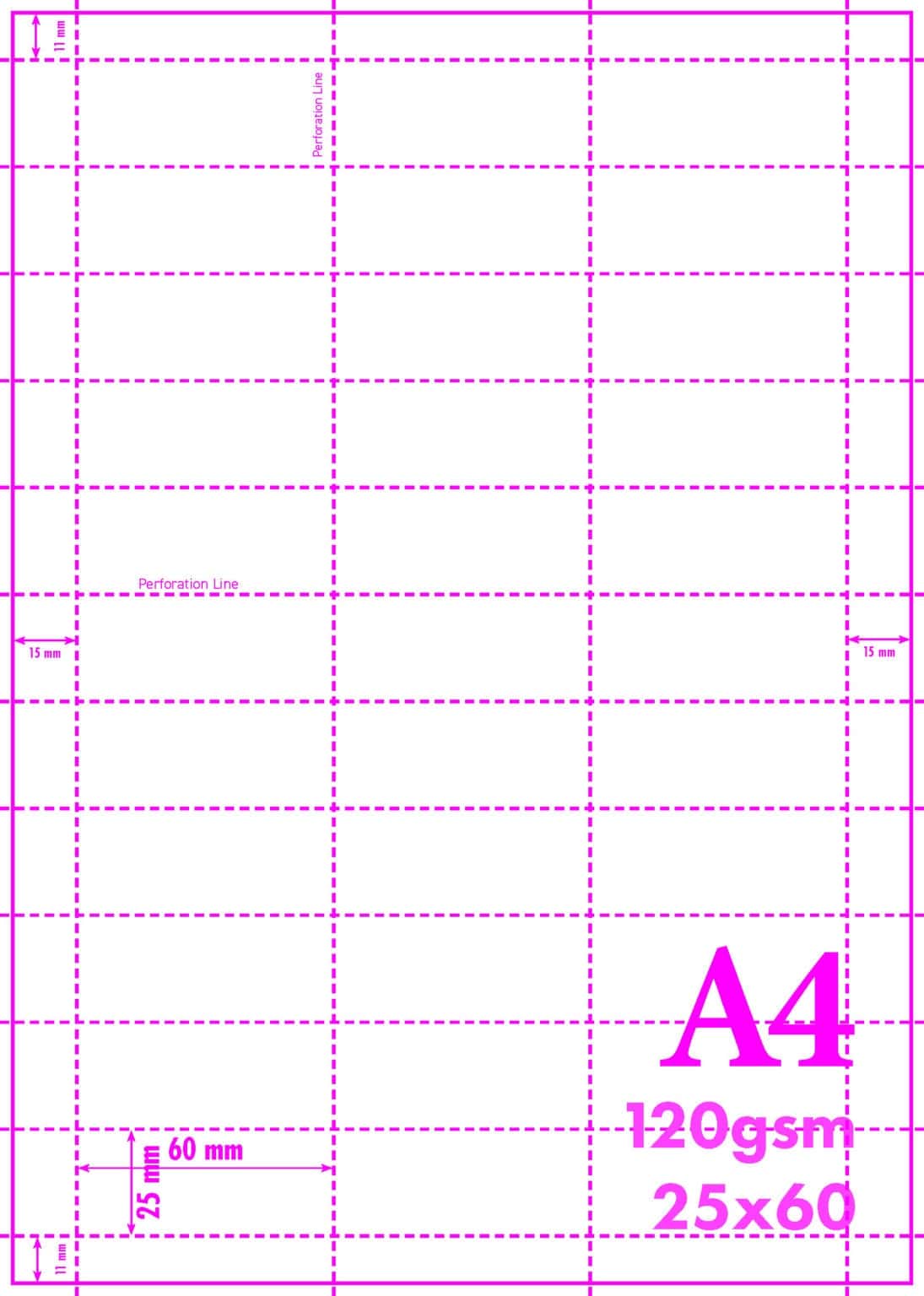 A4-120GSM/3/33 - MICROPERFORATED SHELF EDGE TICKETS - 33 per sheet ...