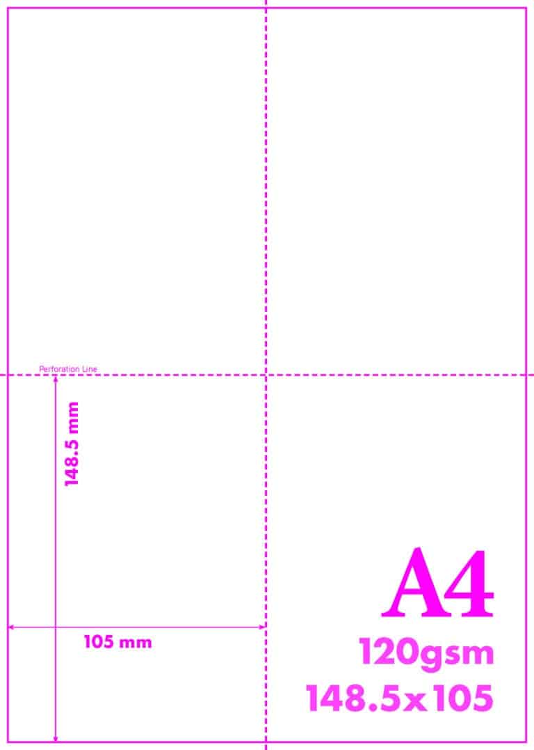 A4-120GSM/A6 - 120GSM A4 MICRO PERFORATED PAPER (4 x A6 CARDS PER SHEET ...