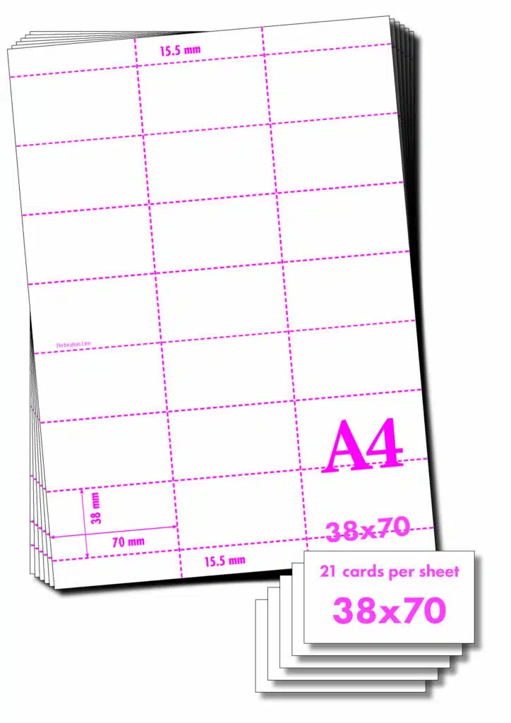 A4-120GSM/3/21B - BLUE MICROPERFORATED SHELF EDGE TICKETS - 21 per sheet - Various Pack Sizes - Image 2
