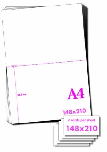 A4-170GSM/A5 - 170GSM A4 PERFORATED CARD WITH CENTRE PERFORATION - VARIOUS PACK SIZES - Image 2