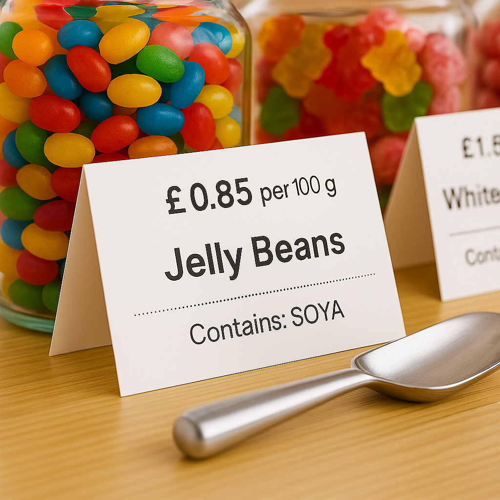 Tent cards with Jelly Beans