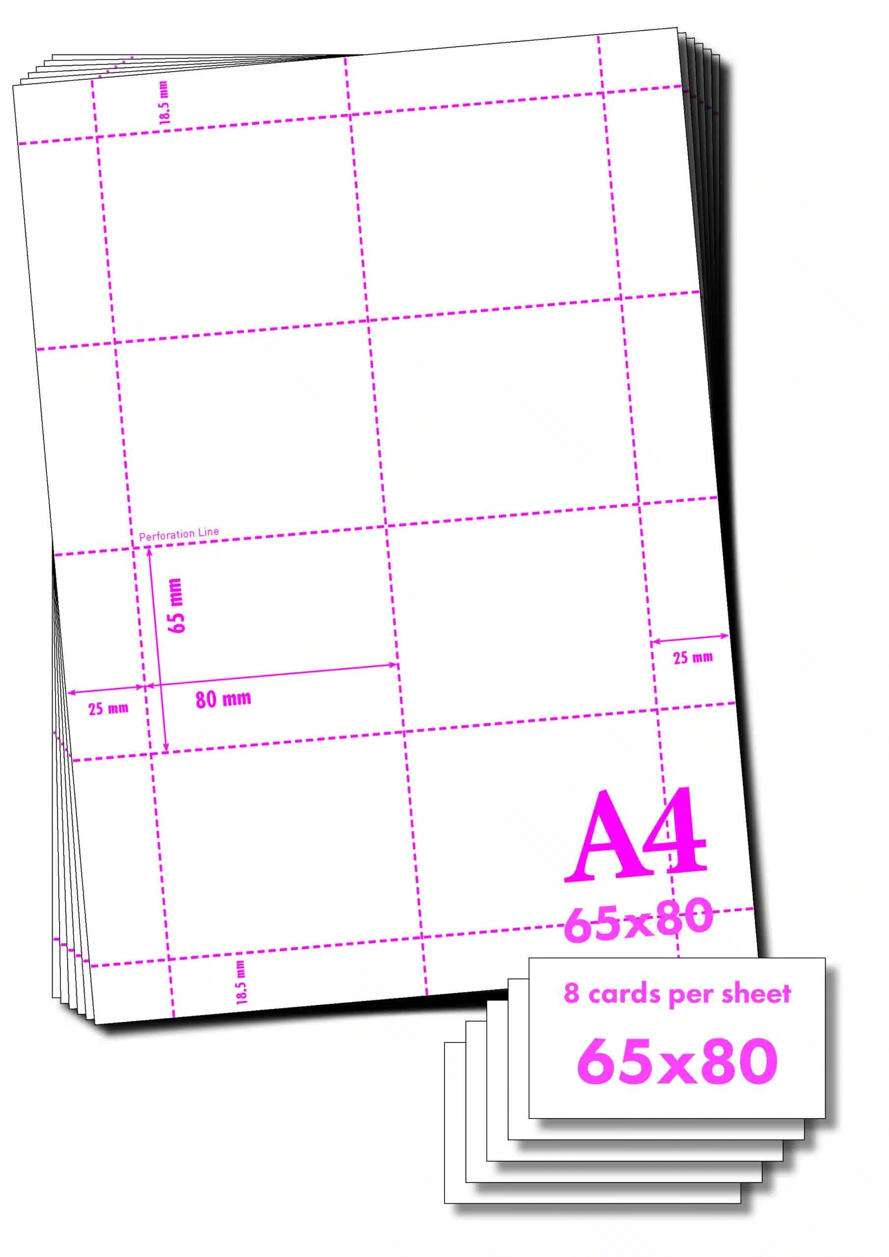 A4-150GSM/2/8s - 150GSM A4 MICRO PERFORATED CARD (Shelf Edge Labels) - VARIOUS PACK SIZES - Image 2